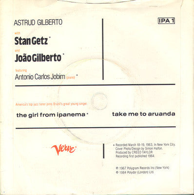 Astrud Gilberto : The Girl From Ipanema (7", Single)