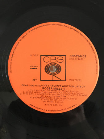 Roger Miller : Dear Folks, Sorry I Haven't Written Lately (LP, Album)