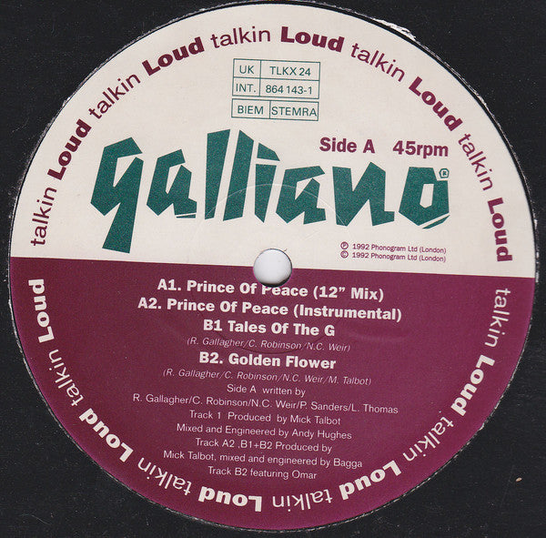 Galliano : Prince Of Peace (12", Single)