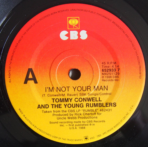 Tommy Conwell And The Young Rumblers : I'm Not Your Man (7", Promo)