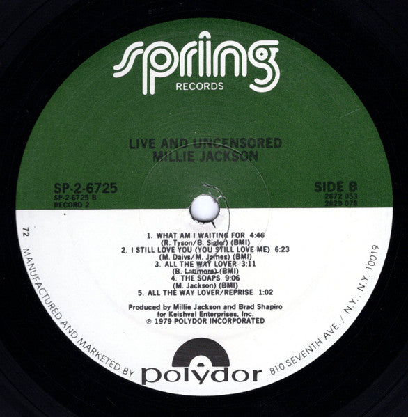 Millie Jackson : Live & Uncensored  (2xLP, Album, Gat)