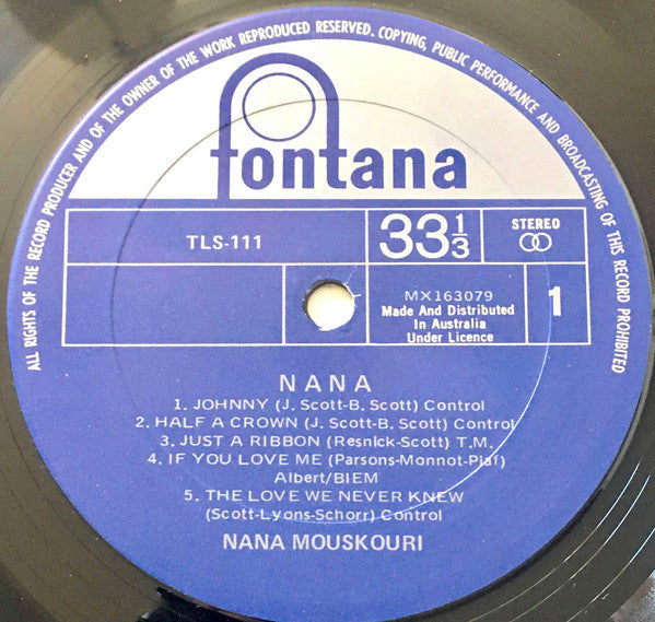 Nana Mouskouri : Nana (LP, Album)