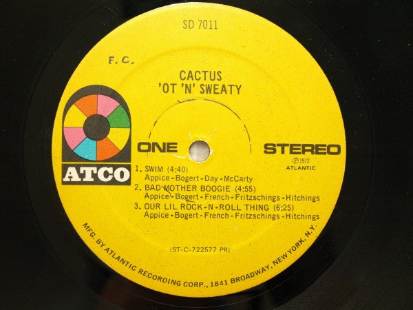 Cactus (3) : 'Ot 'N' Sweaty (LP, Album, Pre)