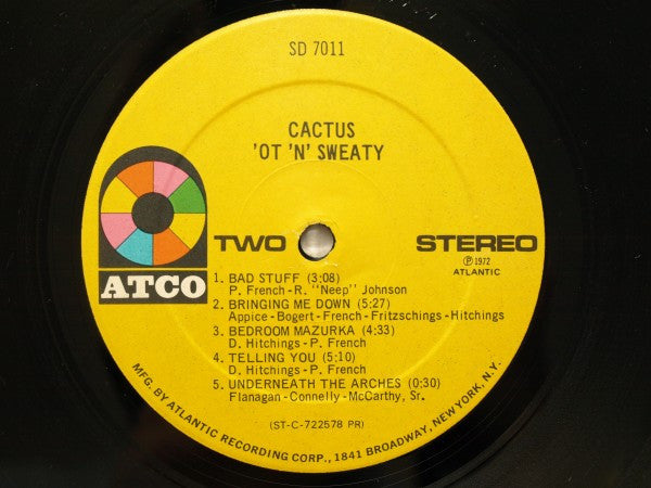 Cactus (3) : 'Ot 'N' Sweaty (LP, Album, Pre)