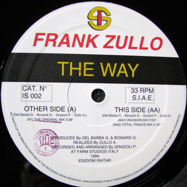 Frank Zullo (2) : The Way (12")