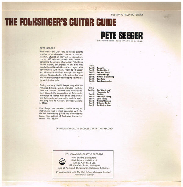 Pete Seeger : The Folksinger's Guitar Guide (LP)