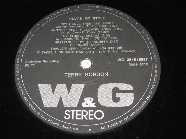 Terry Gordon (4) : That's My Style (LP, Album)