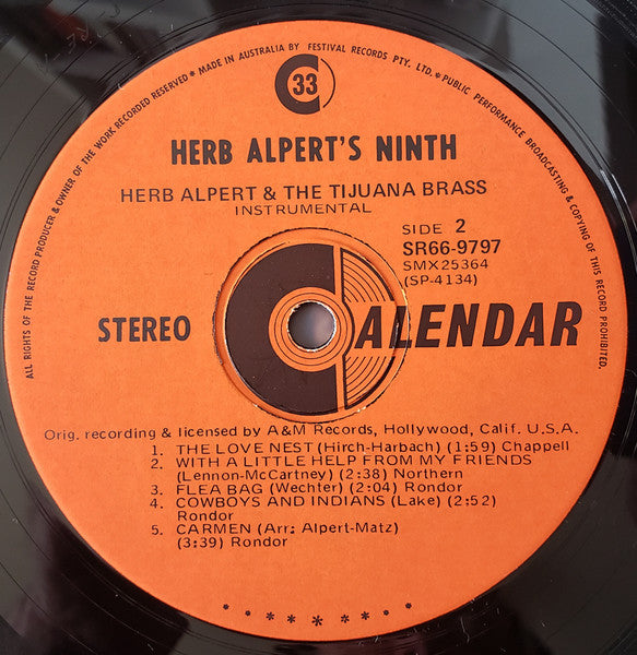 Herb Alpert And The Tijuana Brass* : Herb Alpert's Ninth (LP, Album, RE)