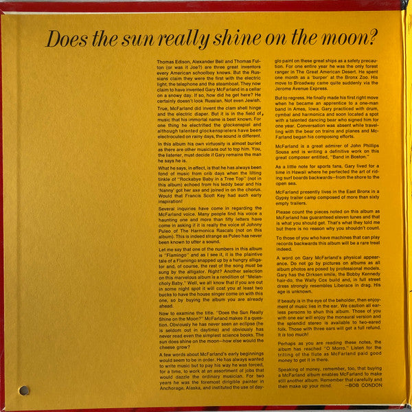 Gary McFarland & Co. : Does The Sun Really Shine On The Moon? (LP, Album, Mon)