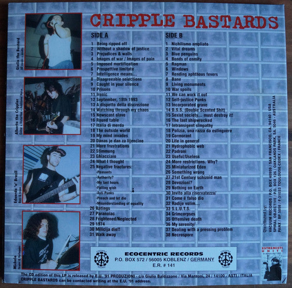 Cripple Bastards : Your Lies In Check (LP, Album)