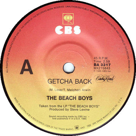 The Beach Boys : Getcha Back (7")