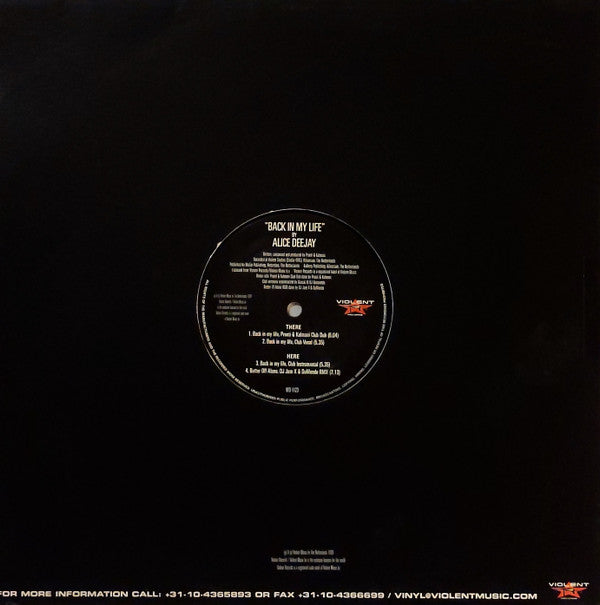 Alice Deejay : Back In My Life (12")
