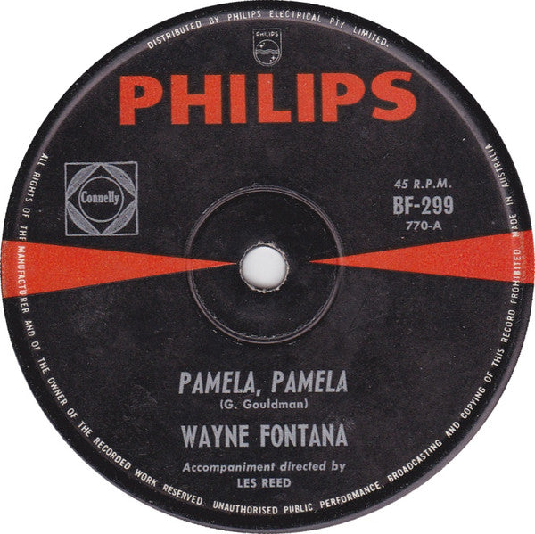 Wayne Fontana : Pamela, Pamela (7&quot;, Single, RP)