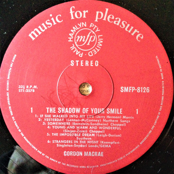 Gordon MacRae : The Shadow Of Your Smile (LP, Album)