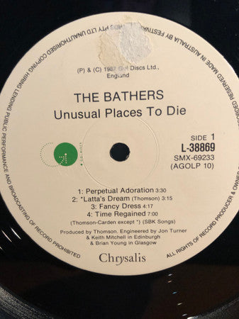 The Bathers : Unusual Places To Die (LP, Album)