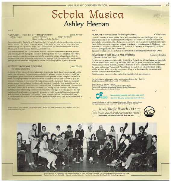 Schola Musica Of The New Zealand Symphony Orchestra Directed By Ashley Heenan : Music For Strings (LP, Album)