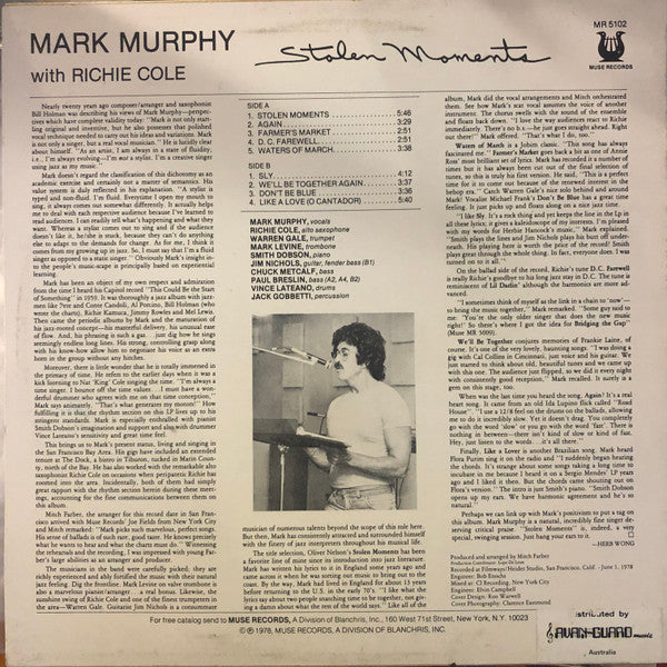 Mark Murphy : Stolen Moments (LP, Album)