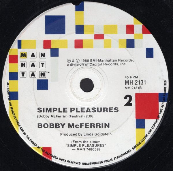 Bobby McFerrin : Don't Worry, Be Happy (7", Single)