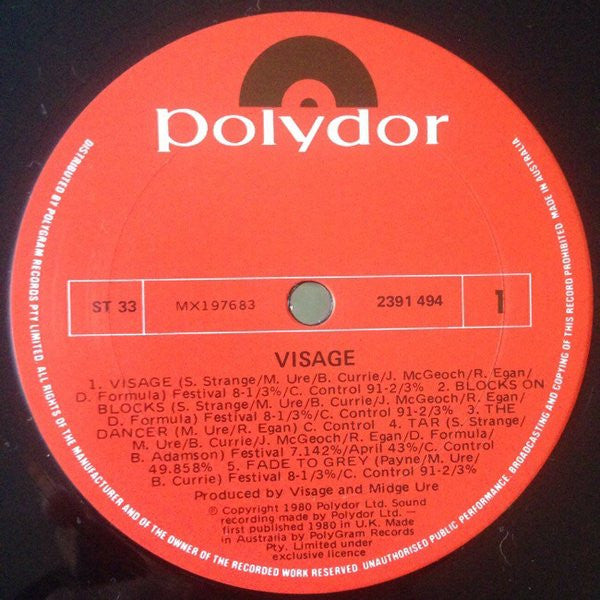 Visage : Visage (LP, Album)