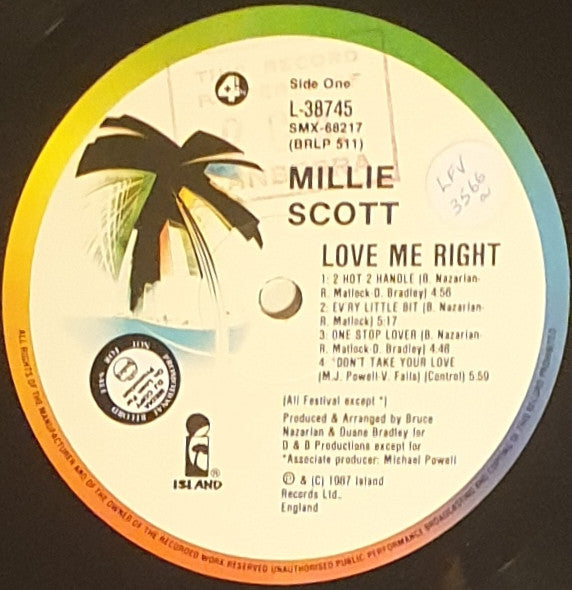 Millie Scott : Love Me Right (LP, Album)