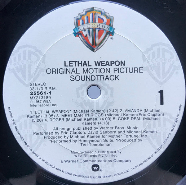 Eric Clapton, David Sanborn, Michael Kamen, Honeymoon Suite : Lethal Weapon Original Motion Picture Soundtrack (LP, Album)