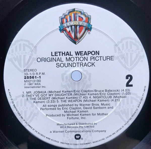 Eric Clapton, David Sanborn, Michael Kamen, Honeymoon Suite : Lethal Weapon Original Motion Picture Soundtrack (LP, Album)