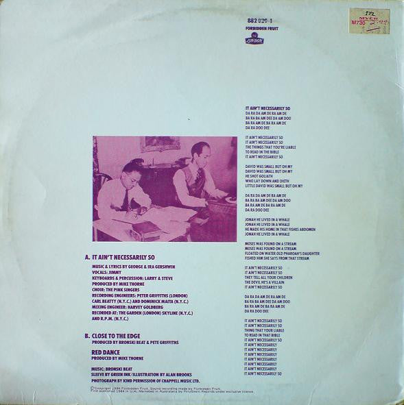 Bronski Beat : It Ain't Necessarily So (12", Single, Ltd)