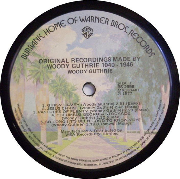 Woody Guthrie : Original Recordings Made By Woody Guthrie 1940-1946 (LP, Comp, Bur)