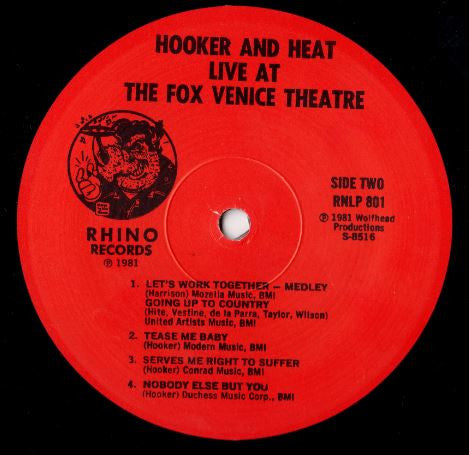 Hooker* N’ Heat* : Canned Heat & John Lee Hooker Recorded Live At The Fox Venice Theatre (LP, Album, RP)