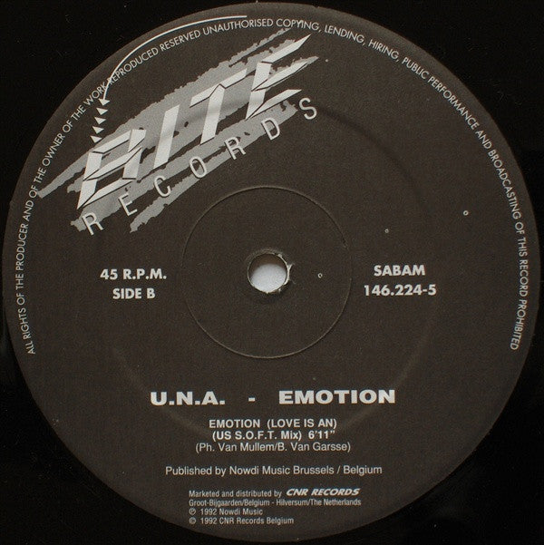 U.N.A. : Emotion (Remixes) (12")