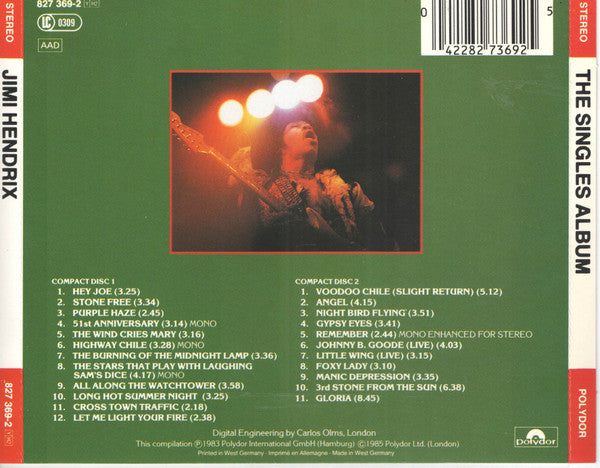 Jimi Hendrix : The Singles Album (2xCD, Comp, Mono, RE)