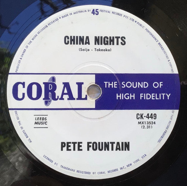 Pete Fountain : China Nights / Theme From "Women Of The World" (7")