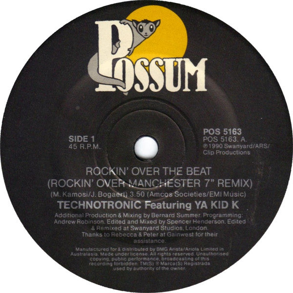 Technotronic Featuring Ya Kid K : Rockin' Over The Beat (7", Single, M/Print)