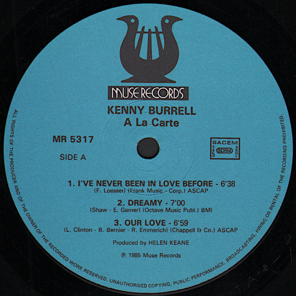 Kenny Burrell With Rufus Reid : A La Carte (LP, Album)