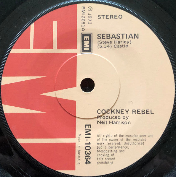 Cockney Rebel : Sebastian (7&quot;, Single, Sol)