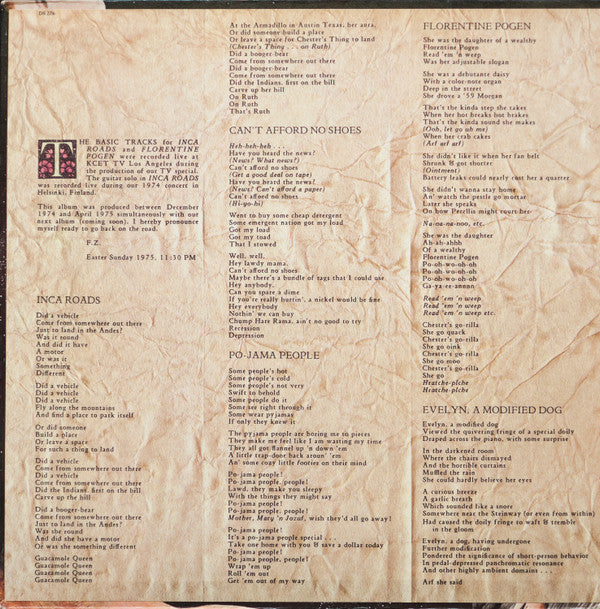 Frank Zappa And The Mothers : One Size Fits All (LP, Album, Ter)