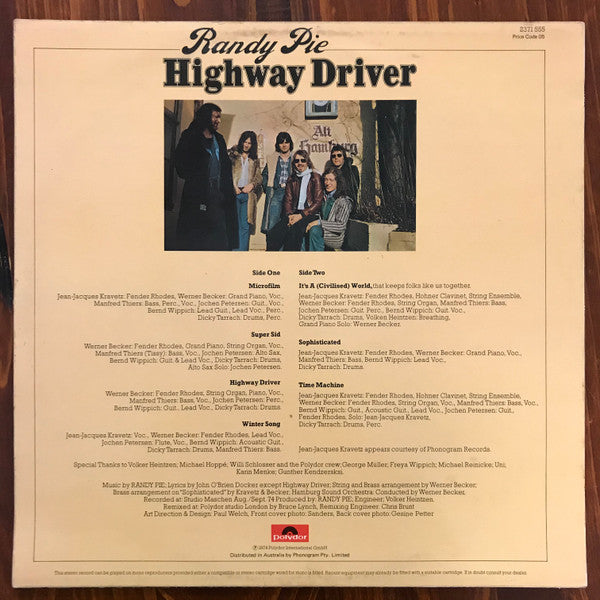 Randy Pie : Highway Driver (LP, Album)