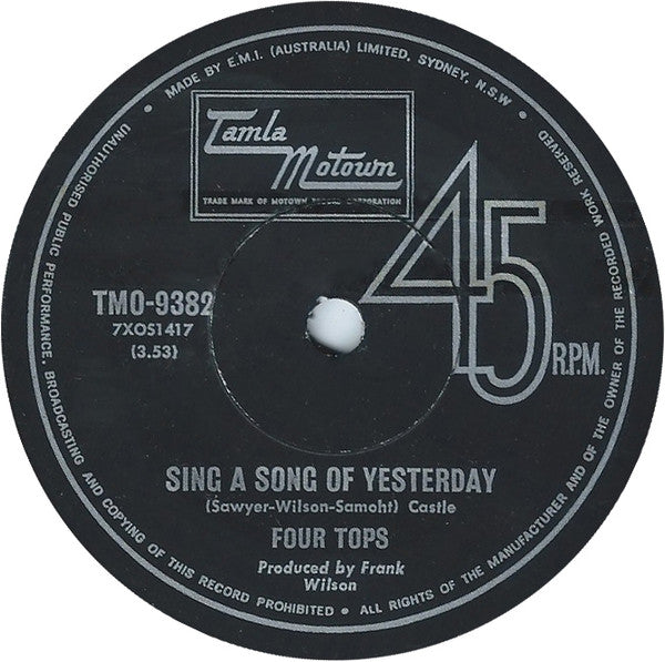 Four Tops : Just Seven Numbers (Can Straighten Out My Life) (7", Single)