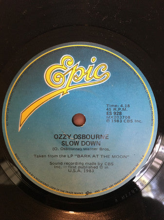 Ozzy Osbourne : So Tired (7", Single)