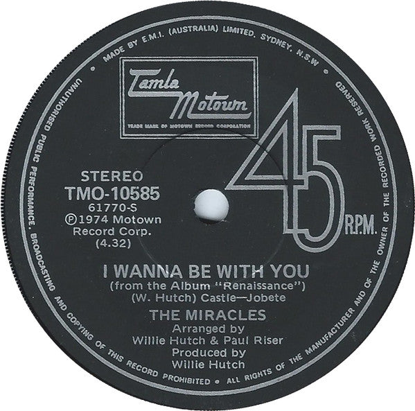 The Miracles : Do It Baby (7", Single)
