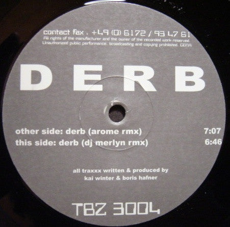 Derb : Derb (Remixes) (12")