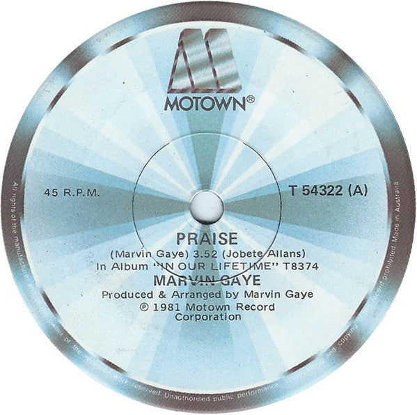 Marvin Gaye : Praise / Funk Me (7", Single)