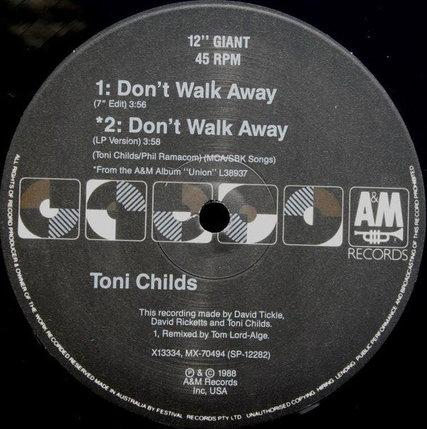 Toni Childs : Don't Walk Away (12", Single, Ltd)