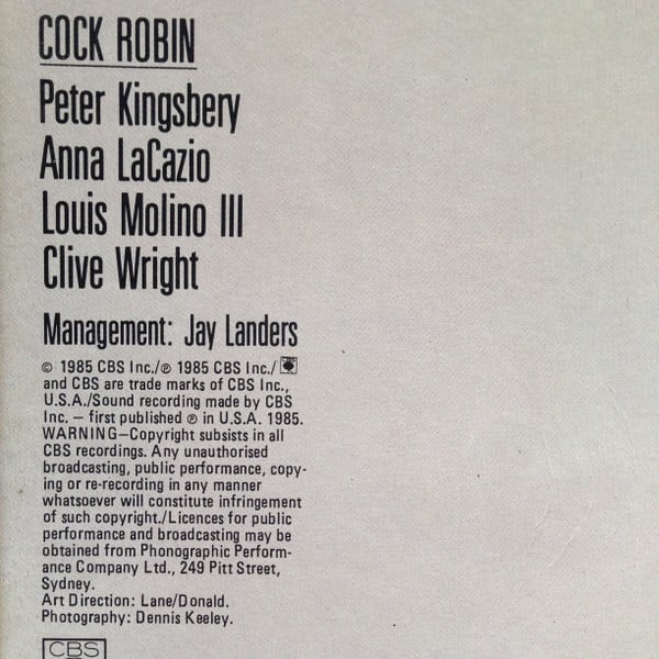 Cock Robin : Cock Robin (LP, Album)