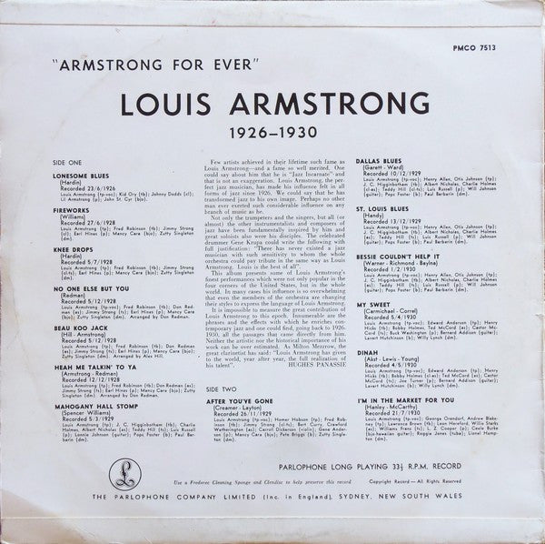 Louis Armstrong : Armstrong For Ever (LP, Comp)
