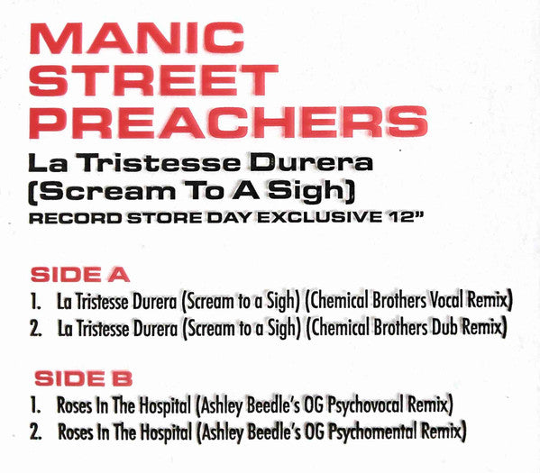 Manic Street Preachers : Done & Dusted (12", Single)