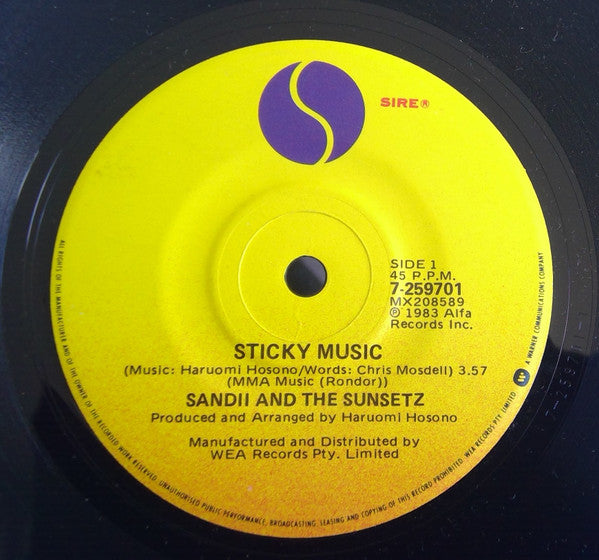 Sandii &amp; The Sunsetz : Sticky Music (7&quot;, Single)