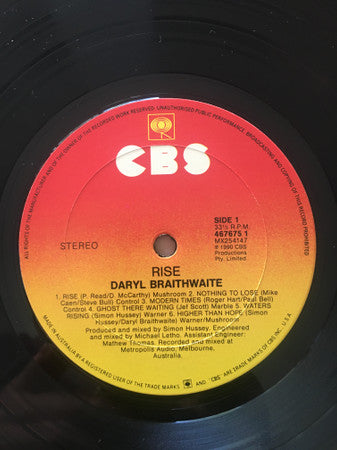 Daryl Braithwaite : Rise (LP, Album)