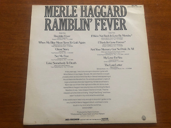 Merle Haggard : Ramblin' Fever (LP, Album)