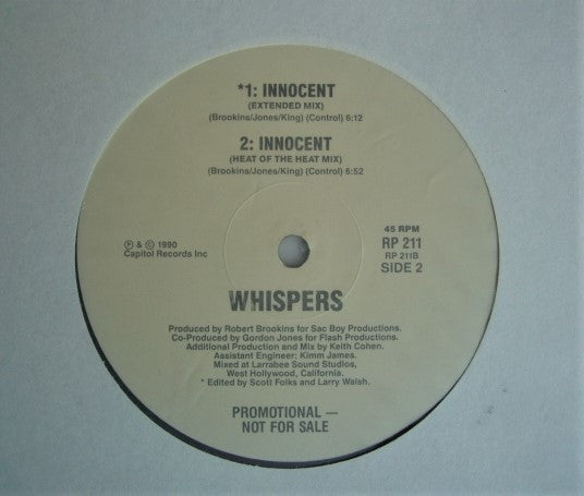 Timmy Thomas / The Whispers : Why Can't We Live Together / Innocent (12", Promo)